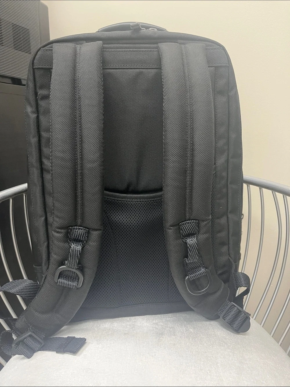 Tumi Black Nylon Men's Backpack with Leather Trim